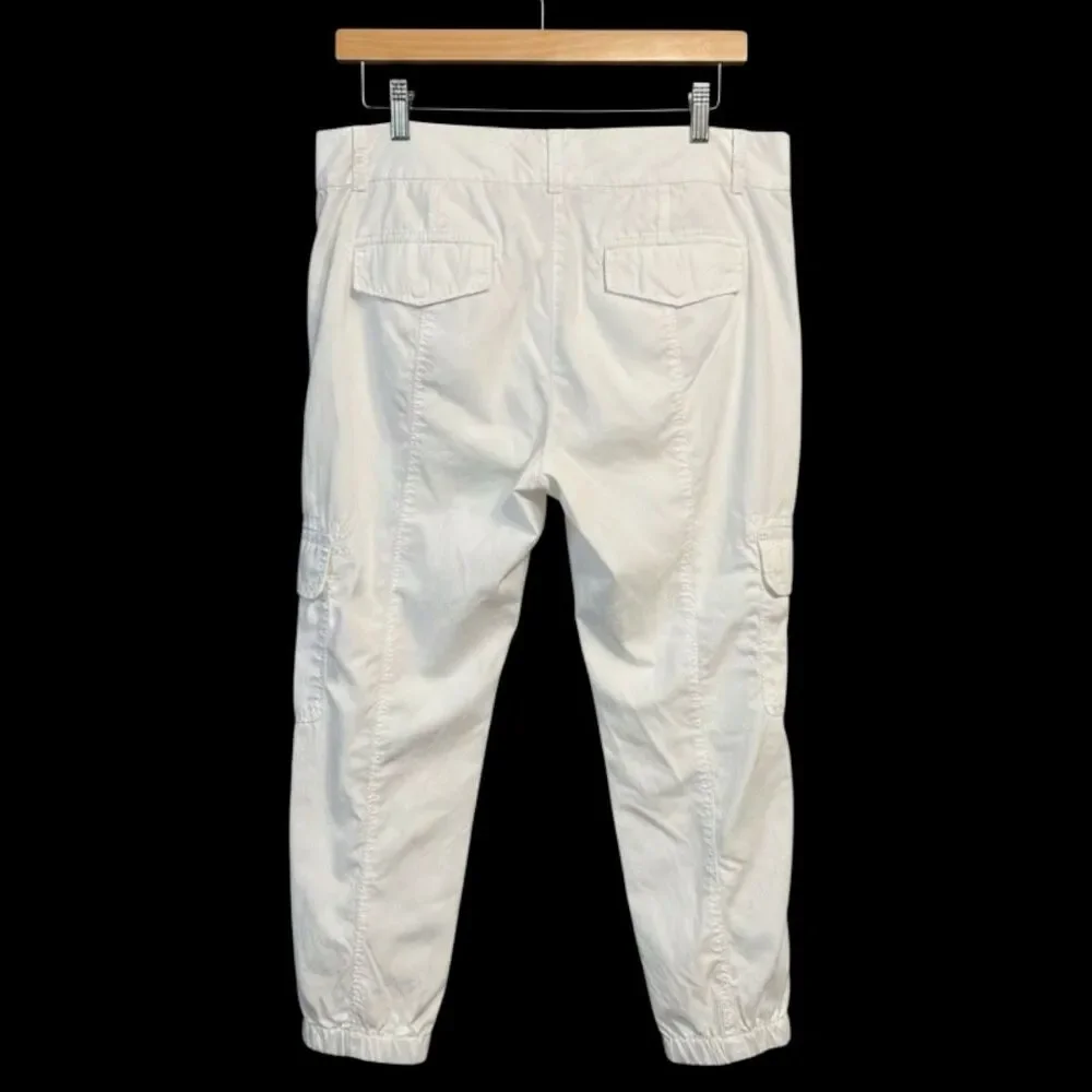 Loft Outlet Cargo Jogger White Pants Women Size  10 35x26 - Picture 8 of 10